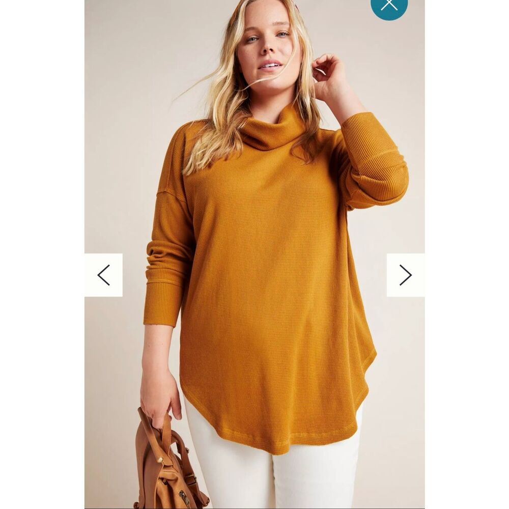Maeve By Anthropologie Ainsley Thermal Turtleneck Top Women’s Size Large